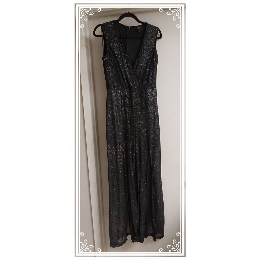 NWOT~Black & Silver Sparkles Mystic Los Angeles Jumpsuit Sz Large